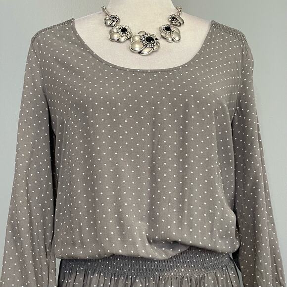 Soft Joie Zandi Gray Star and Moon Smocked Waist Dress - Picture 2 of 5